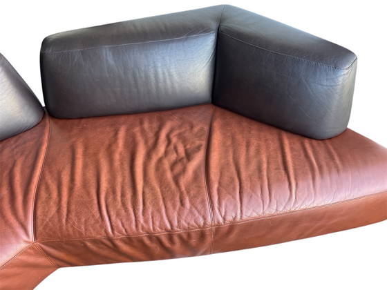 Image 1 of Cognac leren Leolux Archipel bank, postmodern ontwerp, Hugo de Ruiter