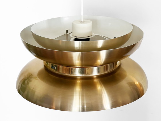 Image 1 of Golden Pendant Light by Carl Thore for Granhaga Metall, Sweden 1970s