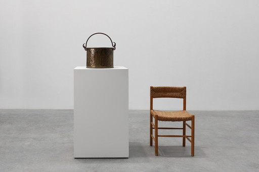 Gran tetera antigua de cobre martillado a mano, Francia, siglo XIX