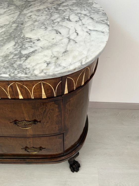 Image 1 of Cassettone - Noce - Comò con specchiera