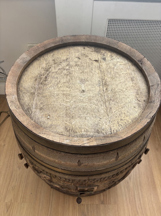 Image 1 of Antique Wooden Barrel Bar