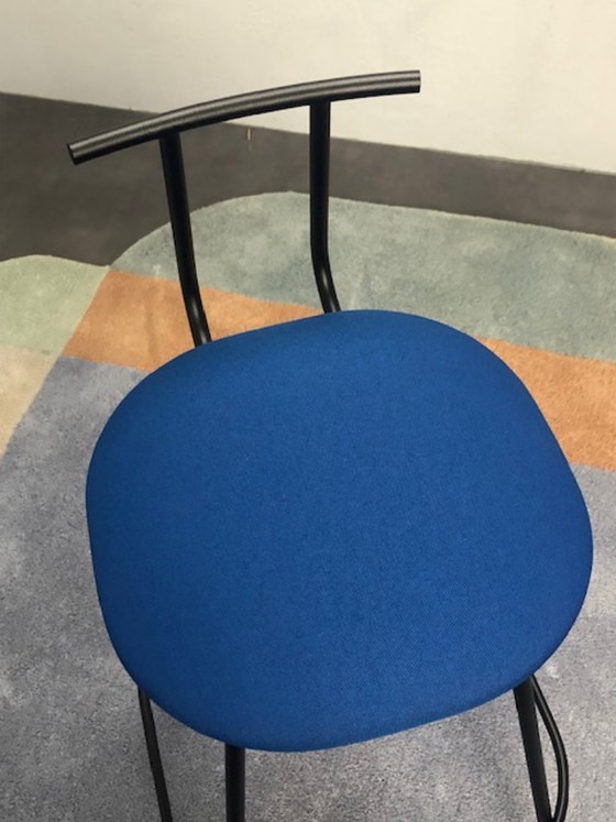 New Bar Stool Blue/Black Frame Richard Hutten PI For Puik – Barstools, Textile (photo 6 of 6)