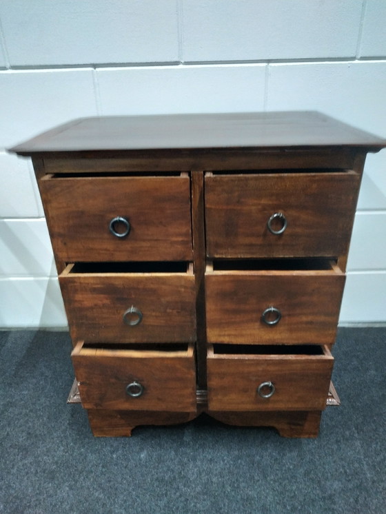 Image 1 of Rustic Vintage wooden chest of drawers wall cabinet