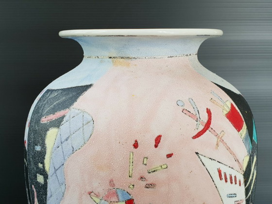 Image 1 of SUPERB & IMPORTANT VINTAGE ITALIAN VASE 1980 CERAMIC 80S 80'S 80s