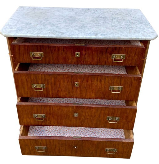 Commode à 4 tiroirs bateau marine militaire vintage