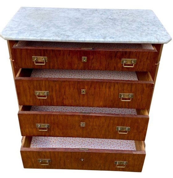 Image 1 of Commode à 4 tiroirs bateau marine militaire vintage