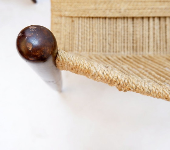 Image 1 of Paire de fauteuils en corde de jute et bois massif