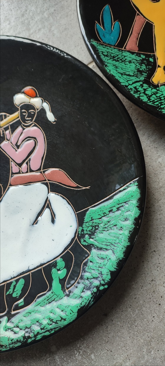 Image 1 of Pair of vintage Nabeul wall plates (1950s/60s)