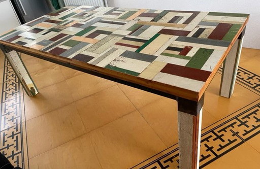 design table of scrap wood style Piet Hein Eek 200x100 cm