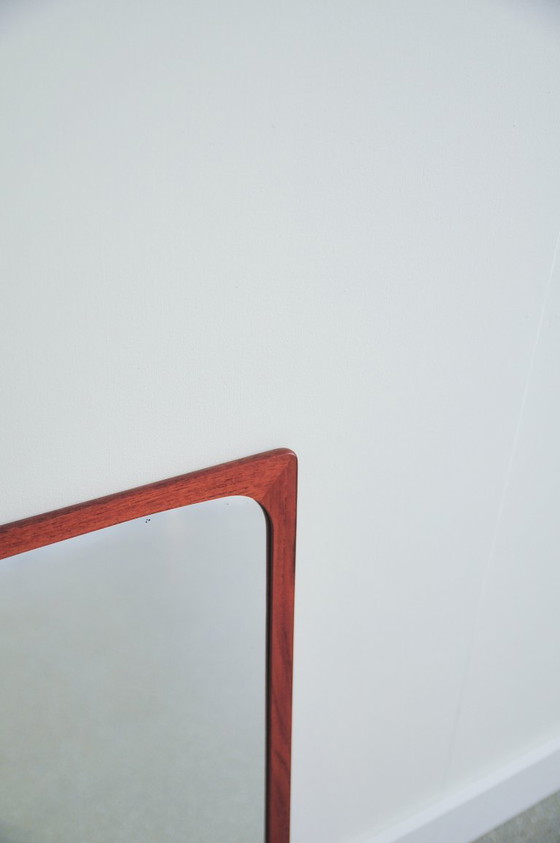 Vintage Teak Mirror with Small Shelf – Glass, Wood (photo 3 of 5)