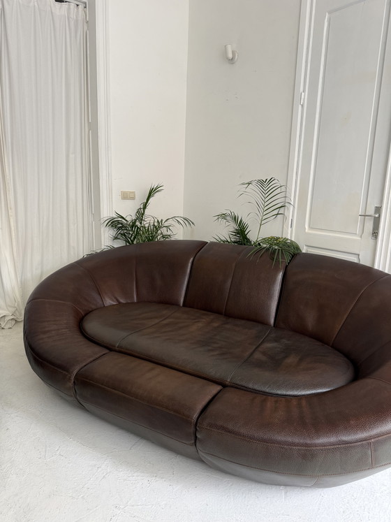 Bruine Design Sofa - Cognac – Banken, Leather (photo 3 of 7)