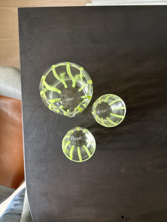 Image 1 of Caraffa per acqua a strisce Fest