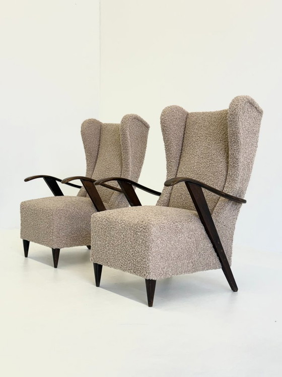 Fauteuil Melchiorre Bega En Bouclé Beige – Wood (photo 10 of 11)