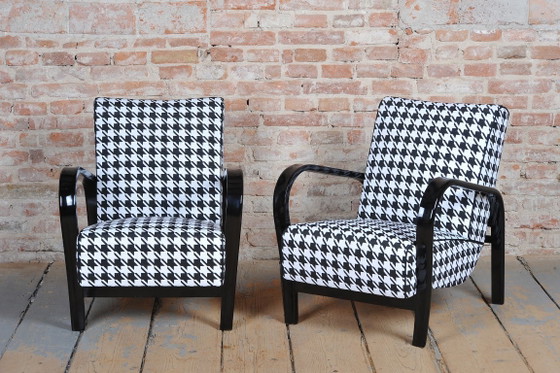 Gerestaureerde Art Deco fauteuil, door Koželka en Kropáček, beukenhout, Tsjechisch, jaren dertig (photo 16 of 16)