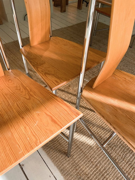 Set di 4 sedie vintage 'Turku' di Ikea – Sedie da pranzo, Legno, Cromo (photo 5 of 6)