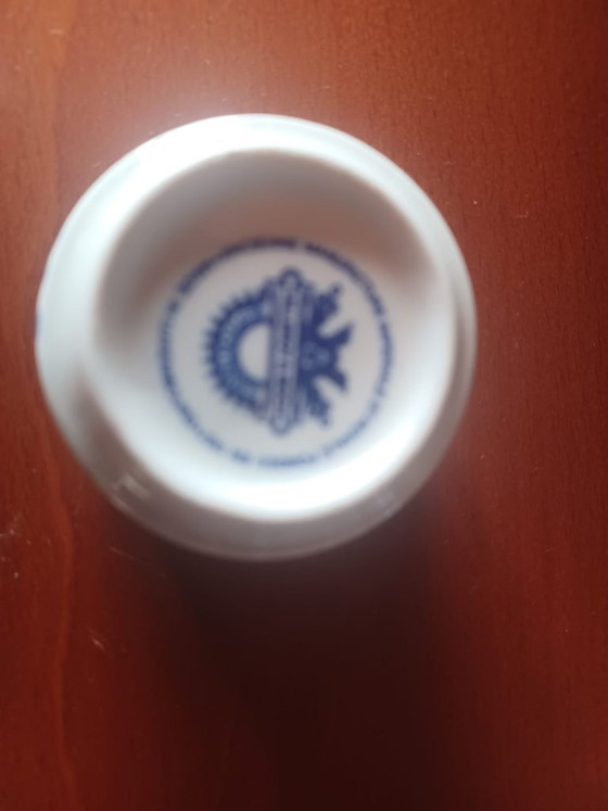 Image 1 of Set van 5 vintage Villeroy & Boch Izmir eierdopjes - Blauw stempel jaren 70