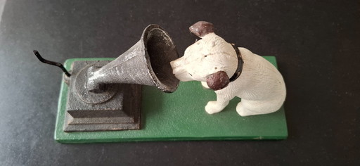Dog Gramophone Logo His Master's Voice Record Label Record Company Figurine Black