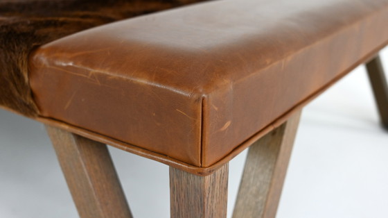 Image 1 of Lionel Jadot, Important Daybed in Cowhide, Leather and Oak. C.2010