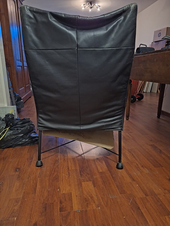Image 1 of Montis Chaplin design fauteuil, zwart leer vintage / project