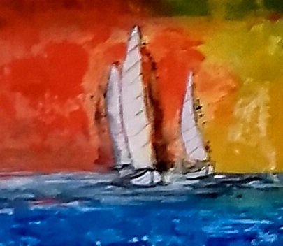 4 Hatch Paintings Sails