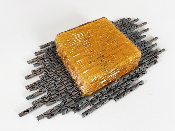 Image 1 of Brutalistische Wandleuchte/Wandlampe Marcello Fantoni, Italien, 1970er Jahre