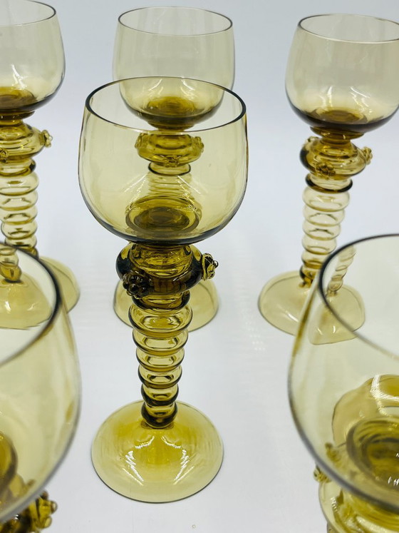 Lot de 8 verres à vin Roemer verts – Bohemia, Verres et carafes, Glass (photo 6 of 17)