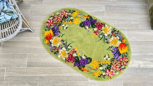1970s pure wool rug 144x88cm