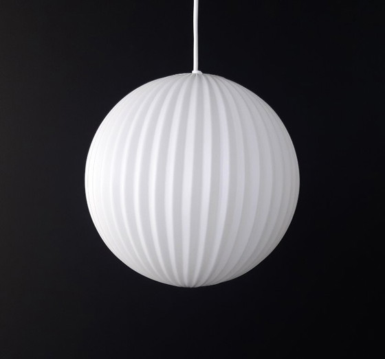 Image 1 of Louis Kalff for Philips Eindhoven, vintage milk glass pendant lamp, beautiful in its simplicity, Dutch design, MCM lamp