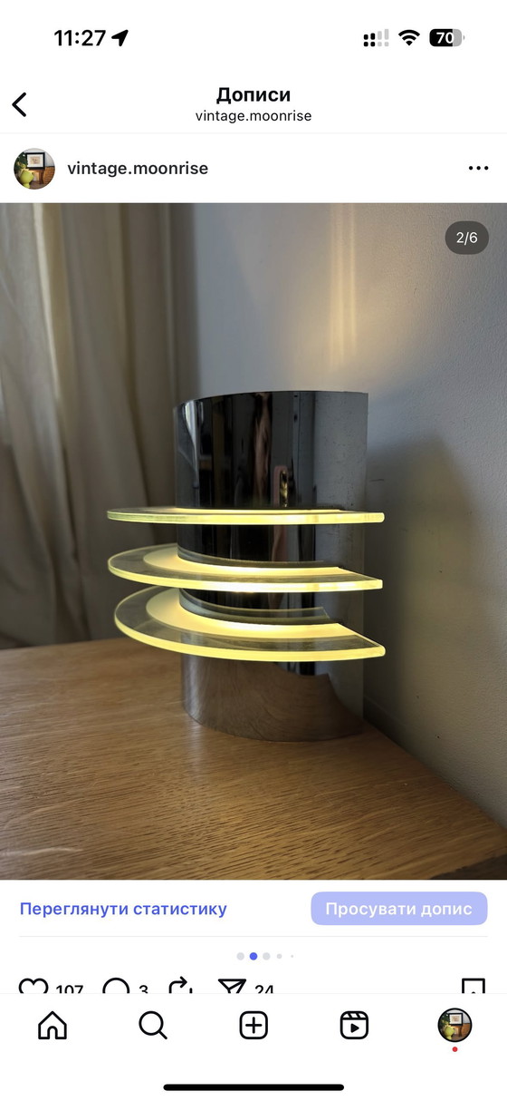 Image 1 of Ikea Dritt vintage lamp chroom en glas