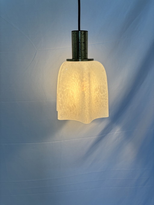 Vintage space age pendant lamp Glashütte Limburg 1970s