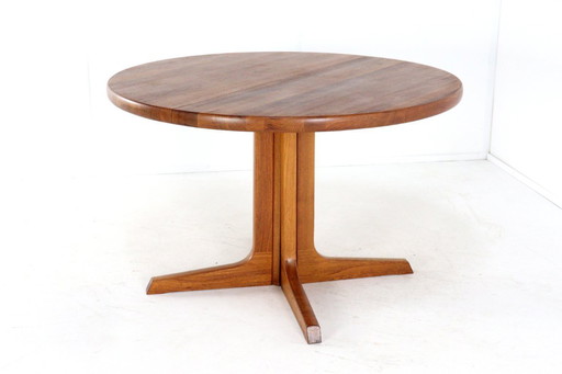 Gudme ronde 1x verlengbare eettafel 'Jysted' vintage Deens massief teak