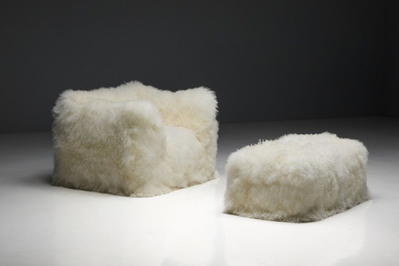 Image 1 of Fauteuil et ottoman Le Bambole de Mario Bellini pour B&B Italia, Italie, années 1970