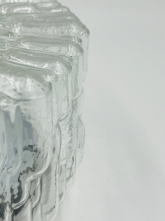 Massive modernist ceiling light in molded glass (photo 6 of 12)