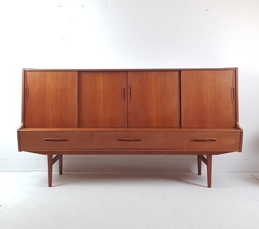 Vintage Deens Highboard | drankenkast buffetkast teak Danish