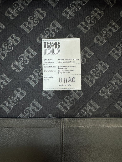 2x B&B Italia AC Lounge Citterio Designer Sofa Black Leather