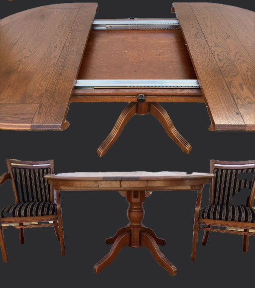 Bannink Art Nouveau extendable dining table cherry wood