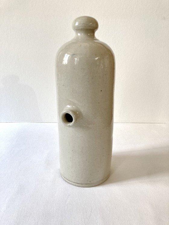 Image 1 of Antique horizontal hot water bottle in glazed stoneware, late 19th century