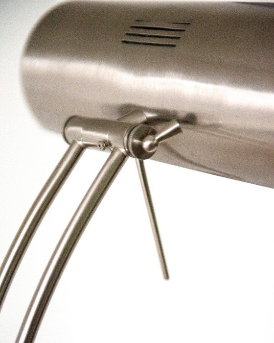 Vintage Design Bureaulamp – A.h.g. Wachsmuth & Krogmann – Tafellampen, rvs (photo 6 of 9)
