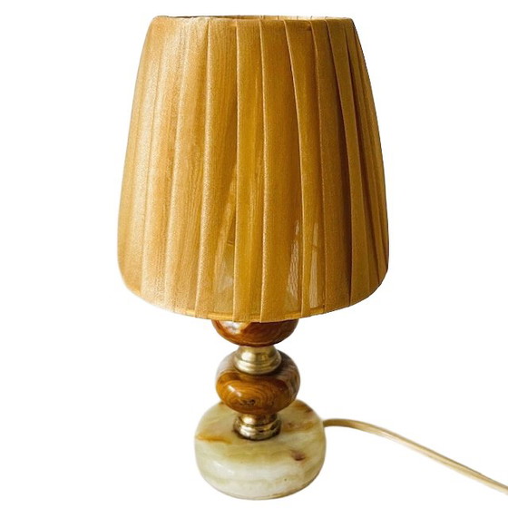 Image 1 of Lampada da tavolo vintage in marmo e onice barocca anni '50