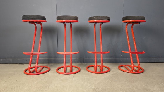 Image 1 of Barhocker im Memphis-Stil, 1980er Jahre – 4er-Set