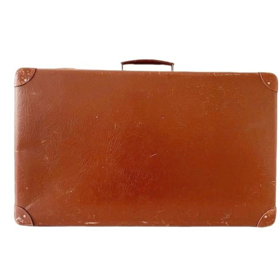 Image 1 of Valigia in pelle nubuck marrone vintage brocante