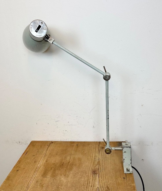Image 1 of Lampe de table industrielle grise d'Elektrosvit, années 1970