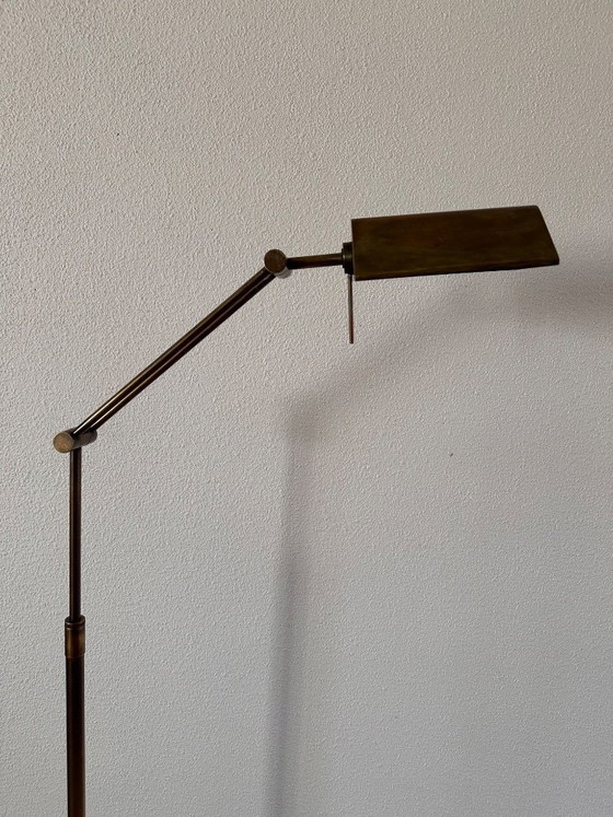 Image 1 of Vintage brass banker's floor lamp