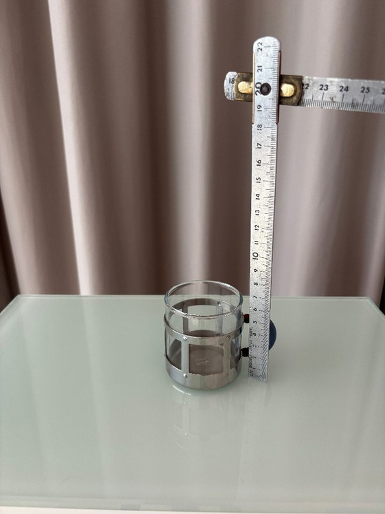 Tasse Alessi avec support métallique et anse grise, Accessoires de cuisine, Verre, Transparent (photo 5 sur 6)
