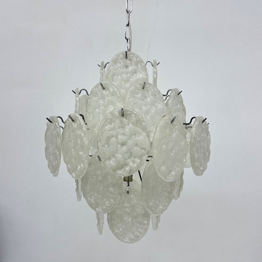 Mid-century chandelier with lucite discs , 1970s