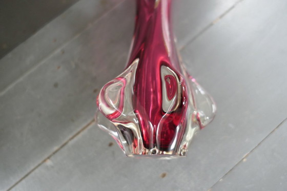 Image 1 of Vase vintage Chambord Fratelli Toso Murano rouge vin