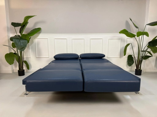 Brühl Moule Grand Canapé Leder Blau Schlafsofa Schlaffunktion