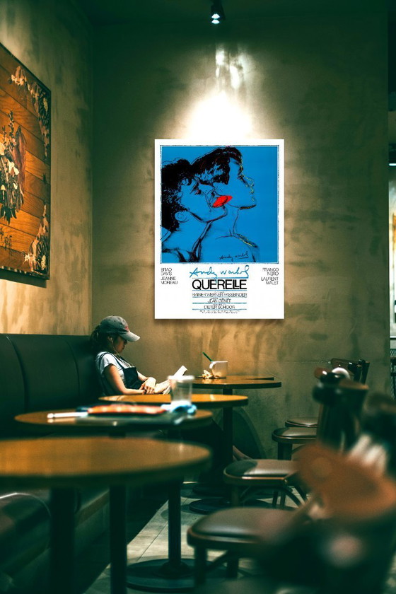 Image 1 of Querelle de Brest von Andy Warhol – Poster von 1982, blaue Version, 70 × 100 cm