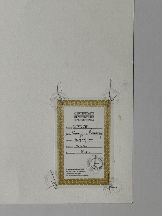 Image 1 of Sandro Trotti silkscreen print, 50x70cm, homage to Kennedy, abstract, modern
