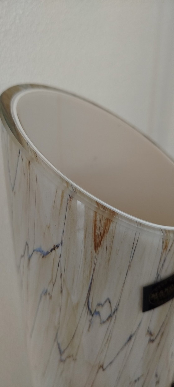Image 1 of Monumental Makora Krosno Floor Vase – 100cm – 'Tiger Swirl' & Cobalt